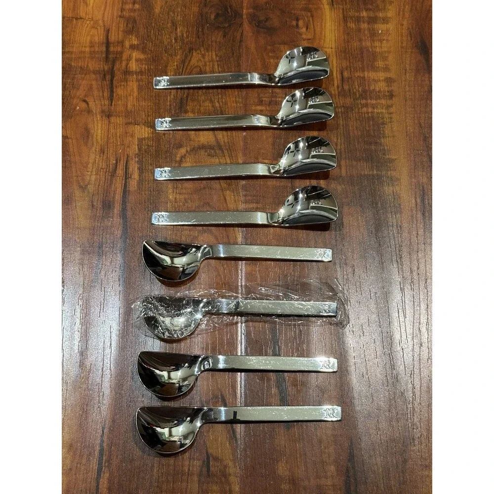 Set of (8) Vintage Midget Japan 18-8 Stainless Steel 5” Teaspoon Spoons in Box